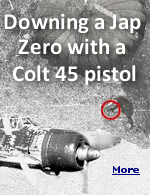 After downing the B-24, a Zero pilot started shooting at the bailed out crew.  Lt. Owen Baggett pulled his pistol and shot the Japanese pilot in the head.